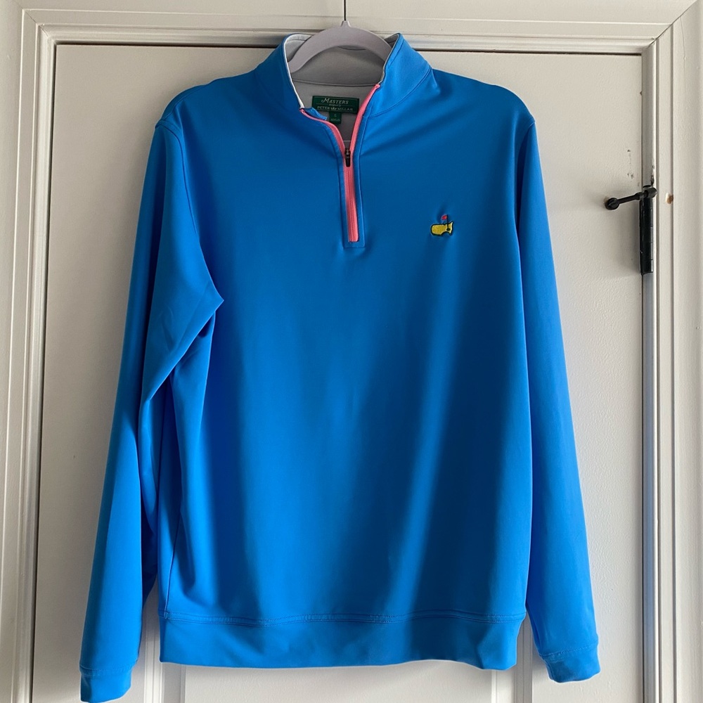 Bright Blue and Pink Masters Pullover Small